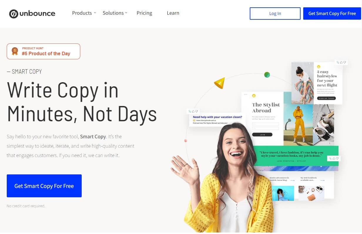 Unbounce Smart Copy AI Copywriting Tool